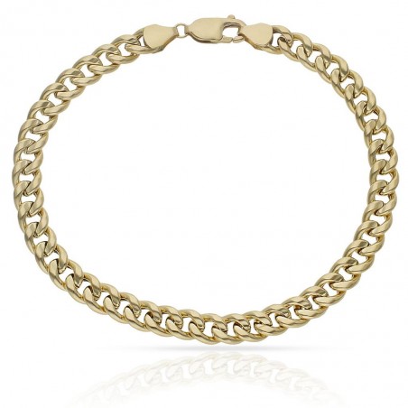 HOLLOW 18K GOLD 6 MM CURB CHAIN BRACELET