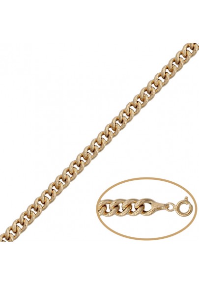 HOLLOW 18K GOLD 6,5 MM CURB CHAIN BRACELET