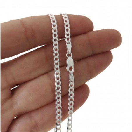 STERLING SILVER CURB CHAIN. 70 CM