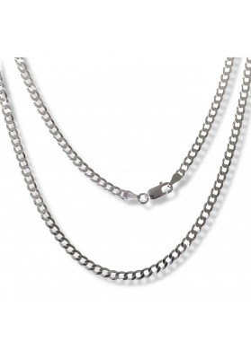 STERLING SILVER CURB CHAIN. 70 CM