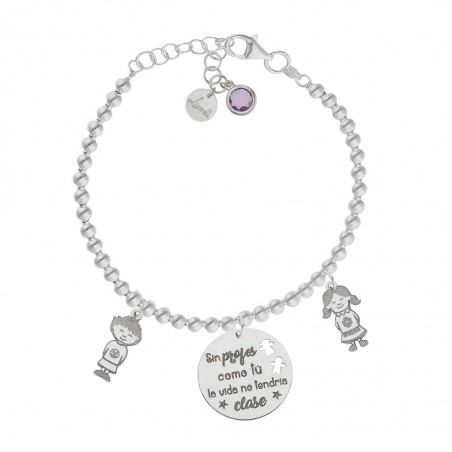 STERLING SILVER TEACHER BRACELET AG3204