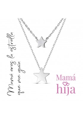 PACK COLLARES PLATA DE LEY MAMÁ/HIJA ESTRELLAS