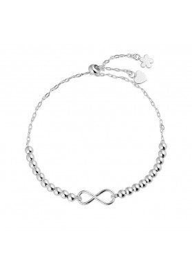 STERLING SILVER INFINITY BRACELET WITH SMALL BALLS