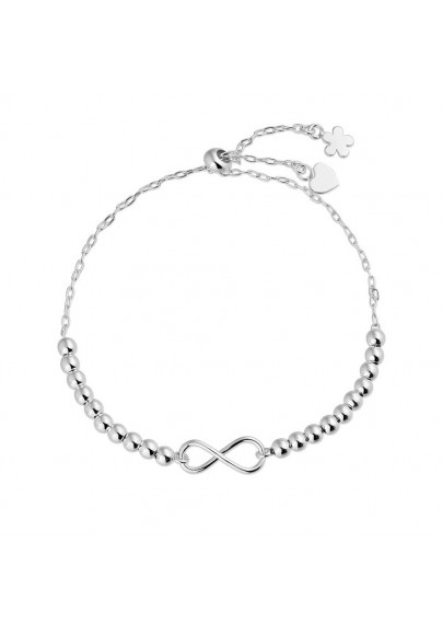 STERLING SILVER INFINITY BRACELET WITH SMALL BALLS