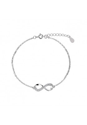 STERLING SILVER INFINITY BRACELET WITH CUBIC ZIRCONIA