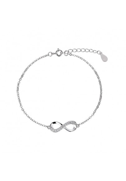 STERLING SILVER INFINITY BRACELET WITH CUBIC ZIRCONIA