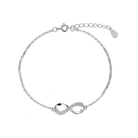 STERLING SILVER INFINITY BRACELET WITH CUBIC ZIRCONIA