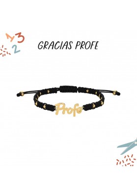 PULSERA PLATA PRIMERA HILO LEY NEGRO CHAPADA PROFE