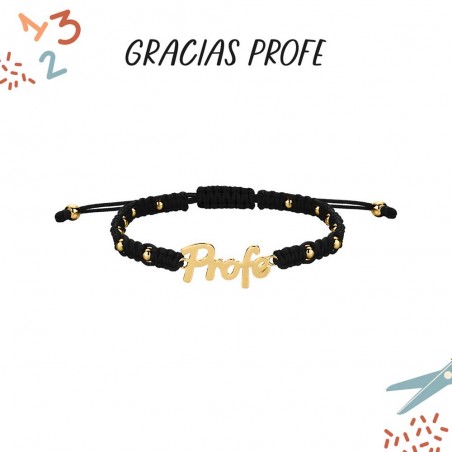 PULSERA PLATA PRIMERA HILO LEY NEGRO CHAPADA PROFE