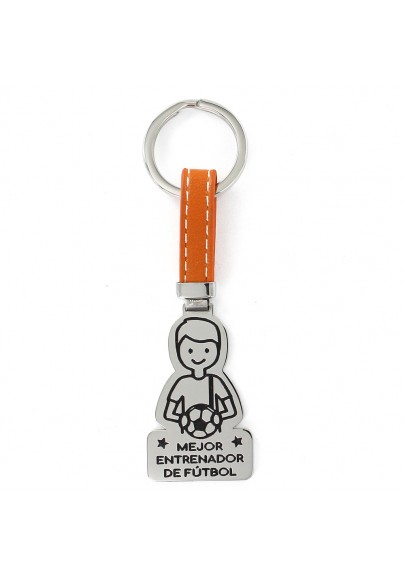 STAINLESS STEEL "MEJOR ENTRENADOR DE FÚTBOL" KEYCHAIN