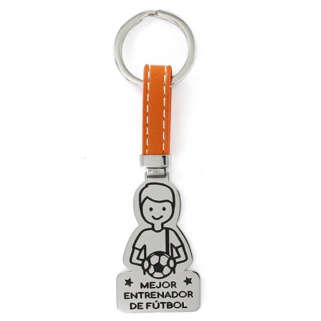 STAINLESS STEEL "MEJOR ENTRENADOR DE FÚTBOL" KEYCHAIN