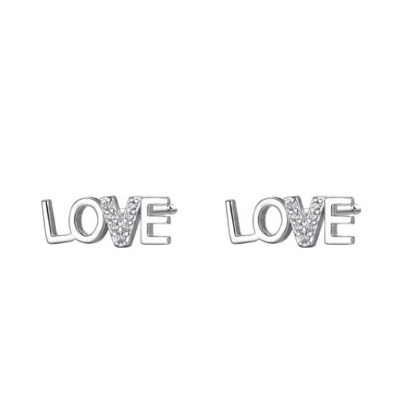 PENDIENTES LOVE CIRCONITAS PLATA DE LEY