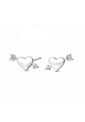 STERLING SILVER EARRINGS WITH A HEART AND AN ARROW