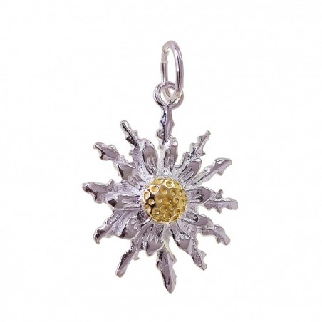 COLGANTE EGUZKILORE FLOR DEL SOL PLATA DE LEY 19 MM