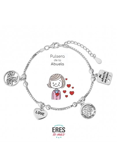 PULSERA DE LA ABUELA "ERES LO MÁS" PLATA DE LEY