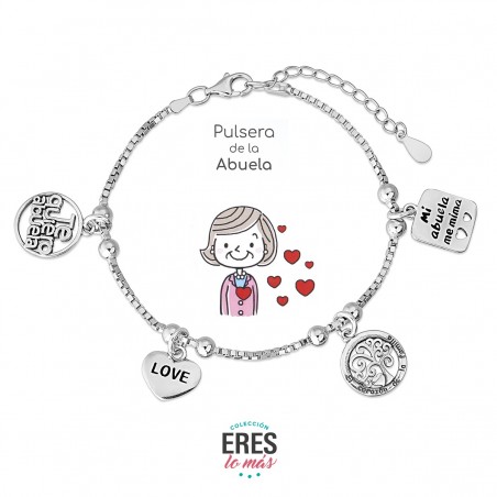 PULSERA DE LA ABUELA "ERES LO MÁS" PLATA DE LEY