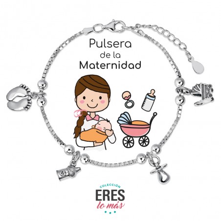 PULSERA DE LA MATERNIDAD "ERES LO MÁS" PLATA DE LEY