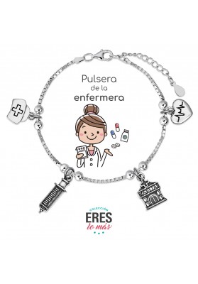 PULSERA DE LA ENFERMERA "ERES LO MÁS" PLATA DE LEY