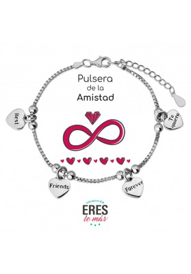 PULSERA DE LA AMISTAD PLATA "ERES LO MÁS" 9101772