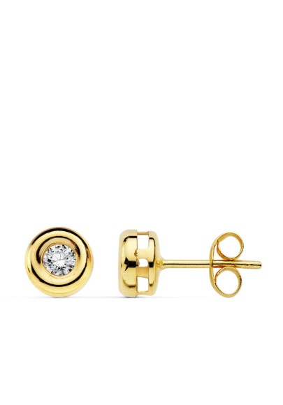 18K GOLD STUD EARRINGS WITH DIAMONDS OF 0.140 CT