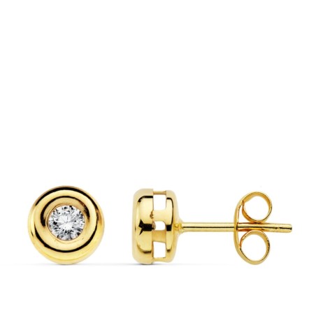 18K GOLD STUD EARRINGS WITH DIAMONDS OF 0.140 CT