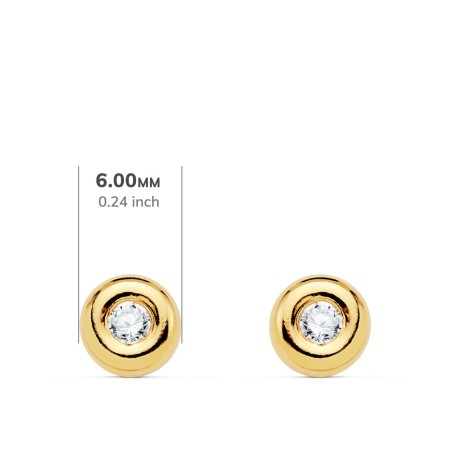 18K GOLD STUD EARRINGS WITH DIAMONDS OF 0.140 CT