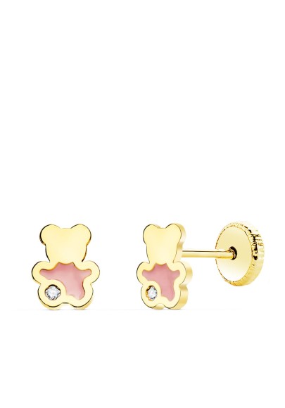 CHILDREN´S TEDDY BEAR EARRINGS IN 18K GOLD