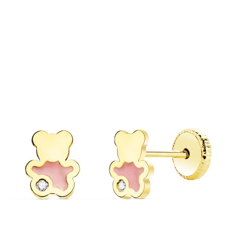 CHILDREN´S TEDDY BEAR EARRINGS IN 18K GOLD