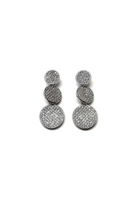 PENDIENTES LARGOS BRILLANTES PLATA DE LEY