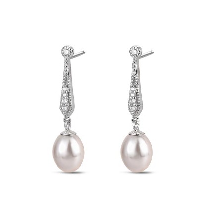 STERLING SILVER PEARL EARRINGS