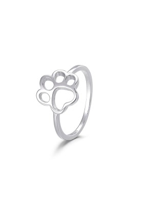 GOLD PLATED STERLING SILVER DOG PRINT RING