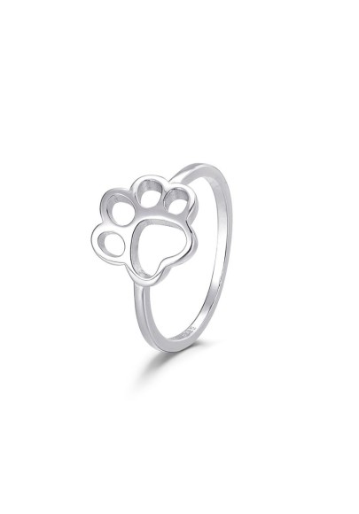 GOLD PLATED STERLING SILVER DOG PRINT RING