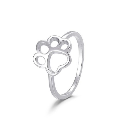 GOLD PLATED STERLING SILVER DOG PRINT RING