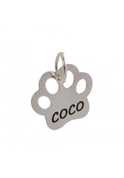 COLGANTE PLATA HUELLA PERRO PERSONALIZADO