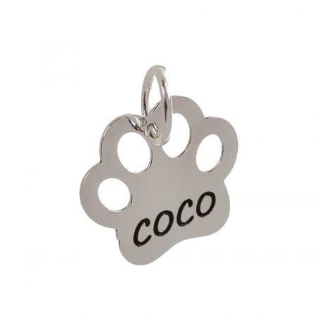 COLGANTE PLATA HUELLA PERRO PERSONALIZADO