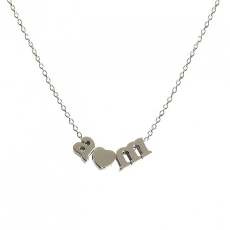 STERLING SILVER NECKLACE WITH INITIALS AND A HEARTY