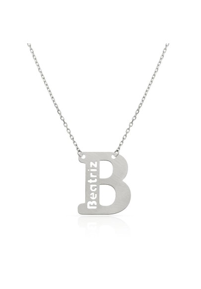 STERLING SILVER NECKLACE WITH INITIAL AND NAME