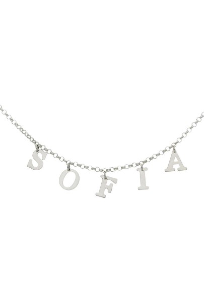 STERLING SILVER NAME NECKLACE WITH INITIALS