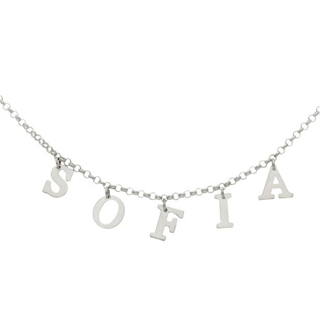 STERLING SILVER NAME NECKLACE WITH INITIALS