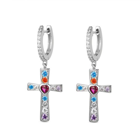 STERLING SILVER CROSS EARRINGS