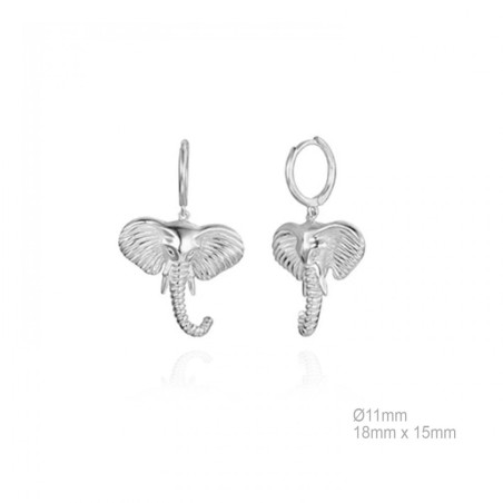 ELEPHANT HOOP EARRINGS IN STERLING SILVER