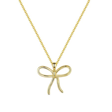 GOLD PLATED STERLING SILVER NECKLACE WITH BOW