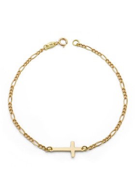 PULSERA CRUZ ORO 18K. LARGO19CM