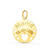 COLGANTE MAMÁ TE QUIERO CON CORAZONES ORO 18K