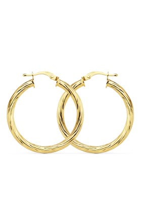 PENDIENTES ARO ORO 18KL BRILLO 29 MM