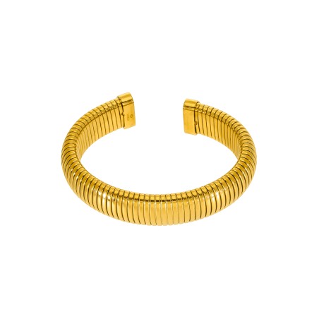 PULSERA RÍGIDA ABIERTA MAREA ACERO DORADO C02703/AQ