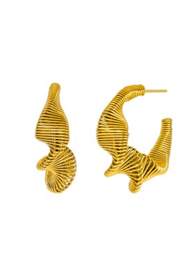 PENDIENTES ARO ESPIRAL MAREA ACERO DORADO C02701/AN