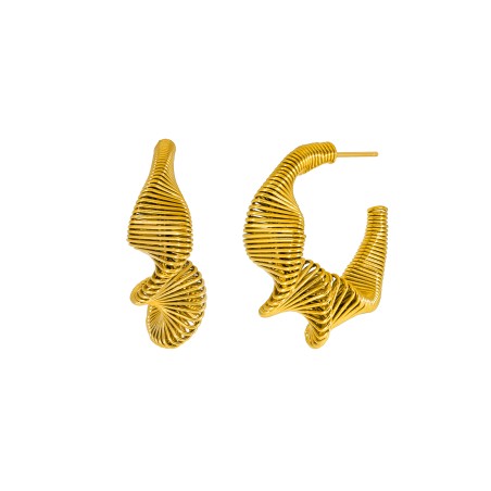 PENDIENTES ARO ESPIRAL MAREA ACERO DORADO C02701/AN