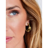 PENDIENTES ARO ESPIRAL MAREA ACERO DORADO C02701/AN