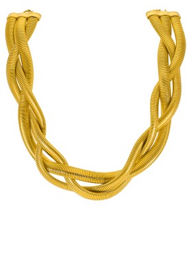 COLLAR CHOKER TRENZADO MAREA ACERO DORADO C02704/AK